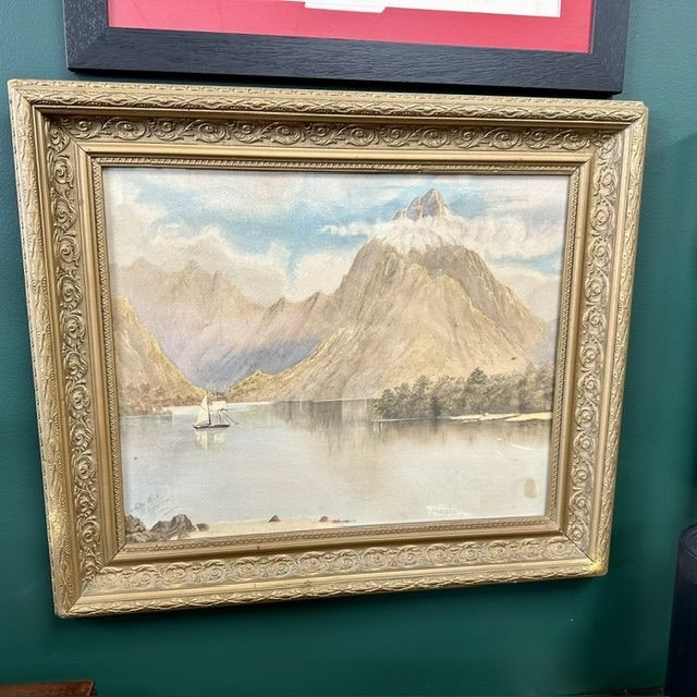 ***New In***A Superb Watercolour Study of Mitre Peak by John Howard Nicholson (1855-1930).