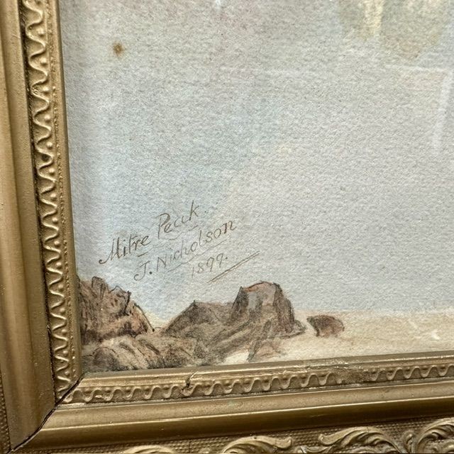 img_large_Mitre-Peak-3 ***New In***A Superb Watercolour Study of Mitre Peak by John Howard Nicholson (1855-1930). - Armoury Antiques | Marlborough Antiques